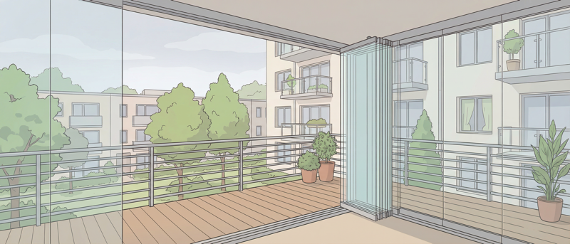 Безрамное остекление балкона системой Coupe