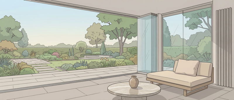 Премиум безрамное остекление террасы системой 7T