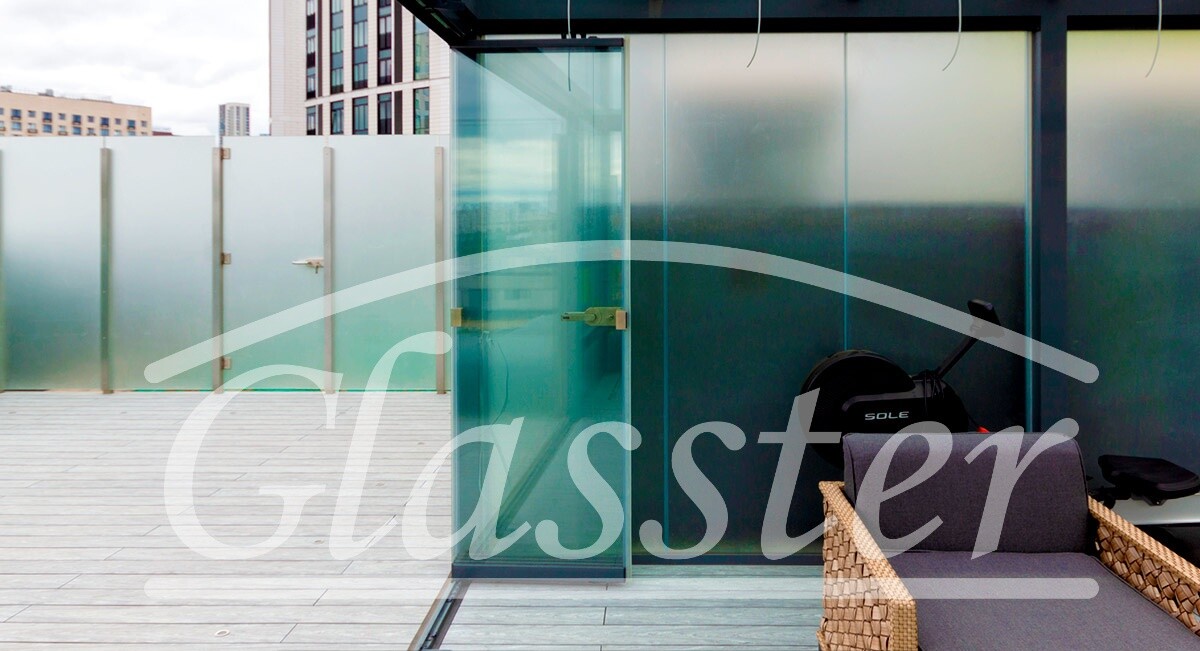 Раздвижное остекление с матовым стеклом